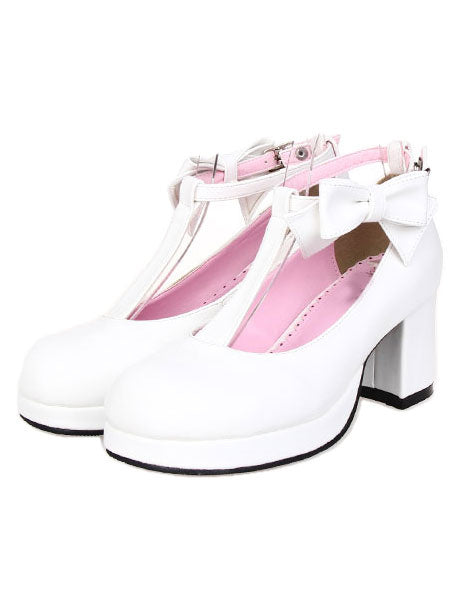 T-Strap Lolita Shoes with Bow Decor