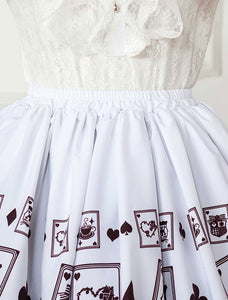 Chocolate Printed Polyester Lolita Skirt for Girls