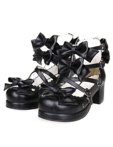 Bows Decor Buckled Lolita Shoes 