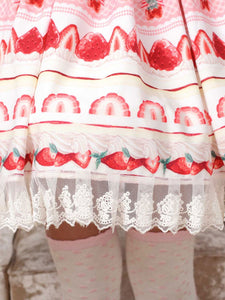 Pink Ruffle Polyester Lolita Skirt for Women