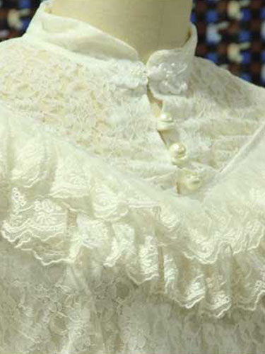 White Lace Lolita Blouse Long Sleeves