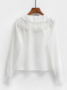 Sweet Lolita Shirt Lace Chiffon White Lolita Blouse