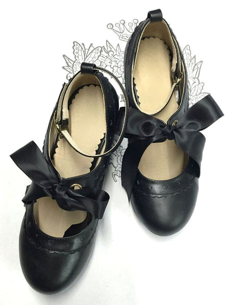 Sweet Lolita Shoes Ballet Lace Up Platform Round Toe