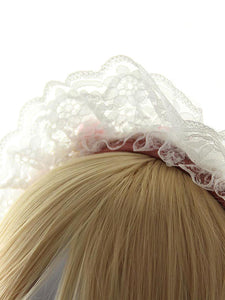 White Lace Synthetic Lolita Hair Accessories for Women