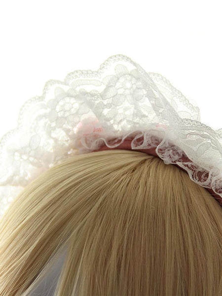 White Lace Synthetic Lolita Hair Accessories for Women