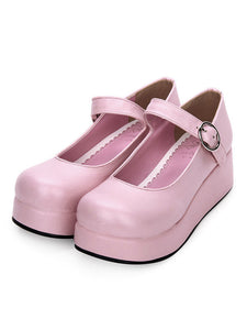 Classic Lolita Pumps Platform Round Toe PU Lolita Shoes