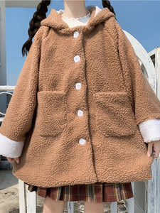 Academic Lolita Coats Coffee Brown Polyester Overcoat Fall Lolita Outwears