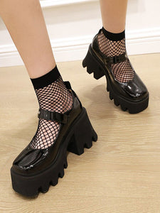 Academic Lolita Footwear Red Round Toe PU Leather Lolita Shoes