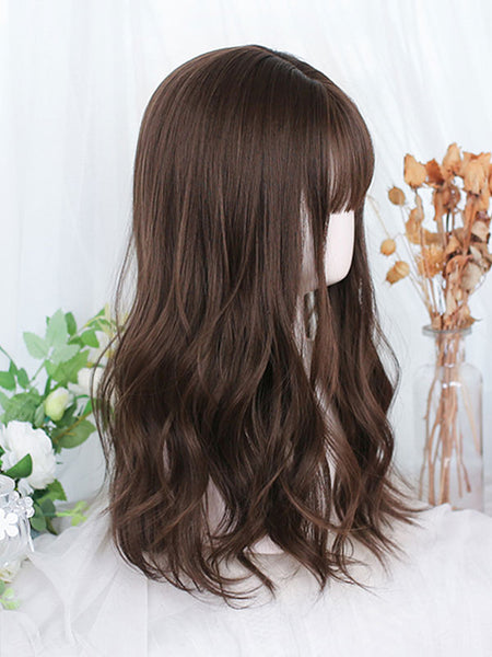 Brownish Black Lolita Wigs Long Heat-resistant Fiber Lolita Accessories