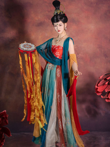 Chinese Style Lolita Dress 3-Piece Set Sleeveless Polyester Lolita Dress Outfit