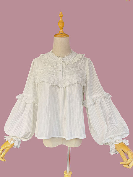 Classic Lolita Blouses Infanta White Long Sleeves Lolita Shirt