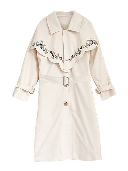 Classic Lolita Coats Light Apricot Overcoat Polyester Long Sleeve Winter Lolita Outwears