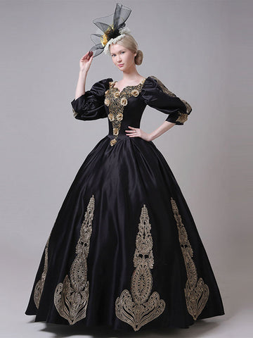 Classic Lolita Dresses Polyester Half Sleeves Classical Lolita Dress Black
