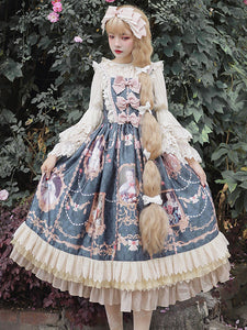Classic Lolita JSK Dress Infanta Bride Dark Green Sleeveless Lace Sweet Lolita Jumper Skirts