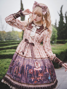 Classic Lolita OP Dress Infanta Alice Theme Lace Sleeveless Polyester Casual Apricot Lolita One Piece Dresses