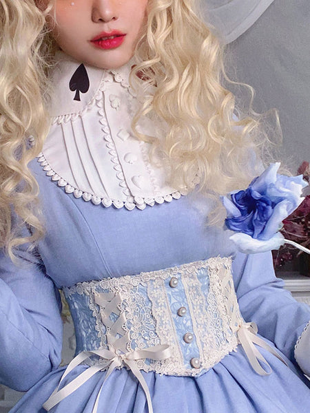 Ecru White Lolita Girdle Lace Lace Up Polyester Miscellaneous Lolita Accessories