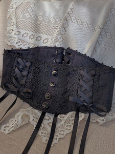 Ecru White Lolita Girdle Lace Lace Up Polyester Miscellaneous Lolita Accessories