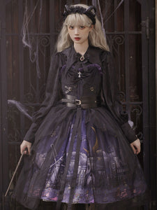 Gothic Blouse Long Sleeves Lolita Turndown Collar Black Lolita Shirt
