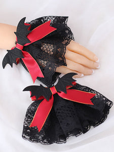 Gothic Lolita Black Bows Polyester Fiber Oversleeves Bow Miscellaneous Lolita Accessories