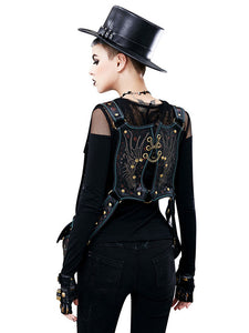 Gothic Lolita Handbag Black PU Leather Rivets PU Leather Backpack Lolita Accessories