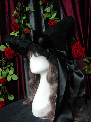Gothic Lolita Hat Bows Lace Accessory Witch Hat Lace Bow Polyester Lolita Accessories