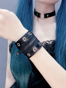 Gothic Lolita Metallic Oversleeves Metal Details Grommets Metal Miscellaneous Black Lolita Accessories