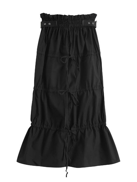 Gothic Lolita SK Black Polyester Daily Casual Long Lolita Skirts