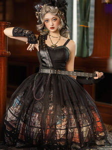 Gothic Lolita SK Dress Red Black Skirt Polyester Sleeveless Casual Lolita Skirts