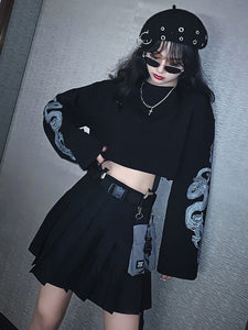 Gothic Lolita Skirt Black Polyester Plaid Pattern Lolita Skirts