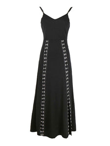 Gothic OP Dress Polyester Metallic Pattern Long One Piece Dress