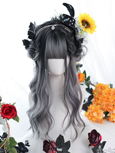 Harajuku Fashion Lolita Wig Deep Gray Long Heat-resistant Fiber Lolita Accessories
