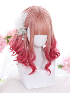Harajuku Fashion Lolita Wig Medium Heat-resistant Fiber Pink Lolita Accessories