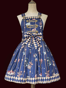 Idol clothes Lolita JSK Dress Navy Blue Ruffles Bows Sweet Lolita Jumper Skirts