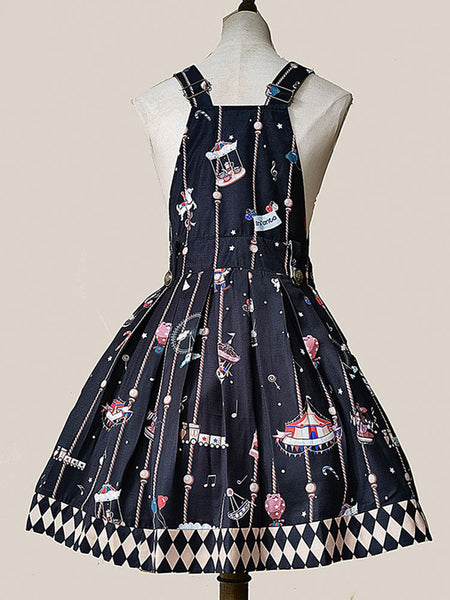 Idol clothes Lolita JSK Dress Navy Blue Ruffles Bows Sweet Lolita Jumper Skirts