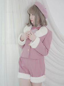 Lolita Coats Coat Color Block Polyester Long Sleeve Fall Pink Sweet Lolita Outwears