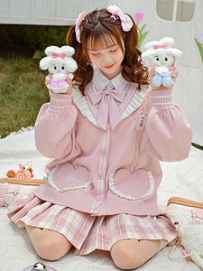 Lolita Coats Ruffles Long Sleeve Polyester Pink Winter Lolita Outwears