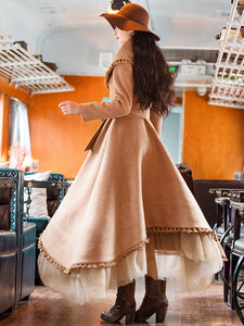 Lolita Coats Vintage Camel Tassels Long Sleeve Overcoat Polyester Classical Winter Lolita Outwears