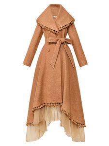 Lolita Coats Vintage Camel Tassels Long Sleeve Overcoat Polyester Classical Winter Lolita Outwears