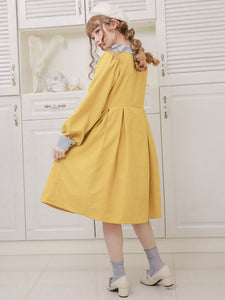 Lolita Coats Yellow Bows Long Sleeve Polyester Overcoat Fall Lolita Outwears