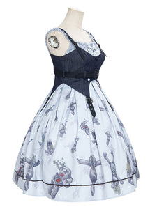 Lolita Corset Ink Blue Grommets Criss-Cross Lace Up Polyester Fiber Top Lolita Accessories