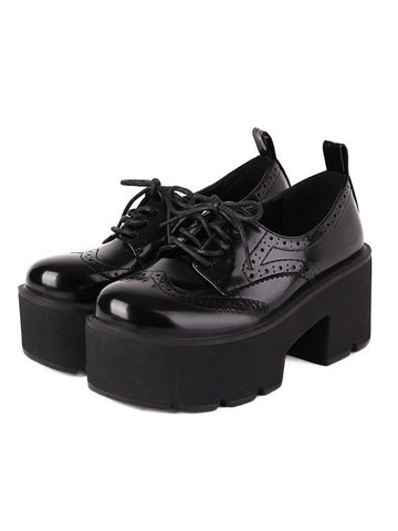Lolita Footwear Round Toe PU Leather Lace Up Lolita Shoes