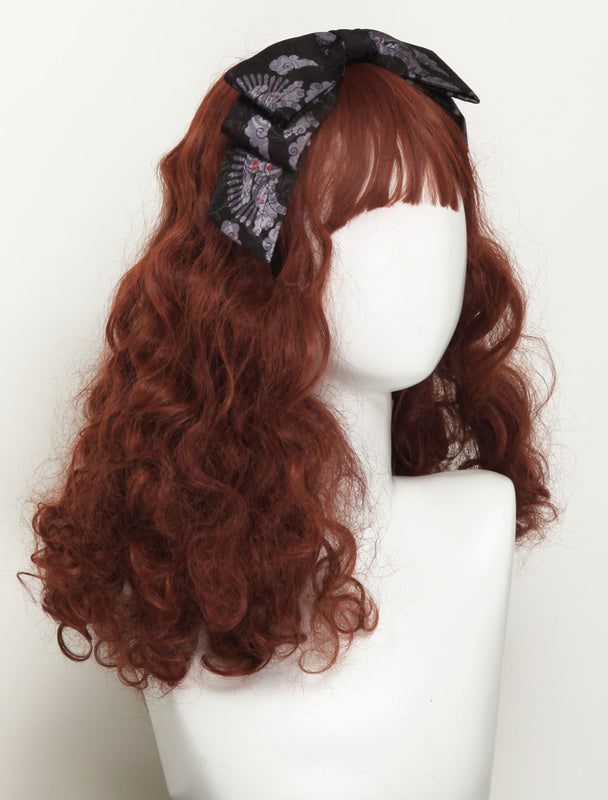 Lolita Headdress Black Silver Polyester Fiber Bowknot Lolita Hair Accessories