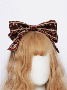 Lolita Headdress Burgundy Big Shoelace Knot Sateen Headwear Daily Casual Lolita Hair Accessories