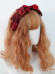 Lolita Headdress Burgundy Polyester Fiber Bowknot Lolita Hair Accessories