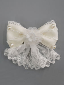 Lolita Headdress White Polyester Fiber Bows Head Flower Lolita Hair Accessories