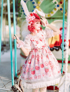 Lolita JSK Dress Light Sky Blue Sleeveless Polyester Sweet Lolita Jumper Skirts