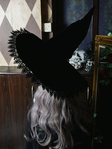 Lolita Lolita Hat Lace Polyester Lolita Accessories Black Witch Hat