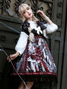 Lolita OP Dress Black Silver Long Sleeves Polyester Lolita One Piece Dresses