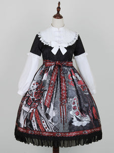 Lolita OP Dress Black Silver Long Sleeves Polyester Lolita One Piece Dresses