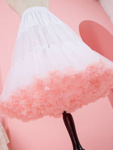 Lolita Petticoats Polyester Color Block Crinoline White Lolita Underskirt
